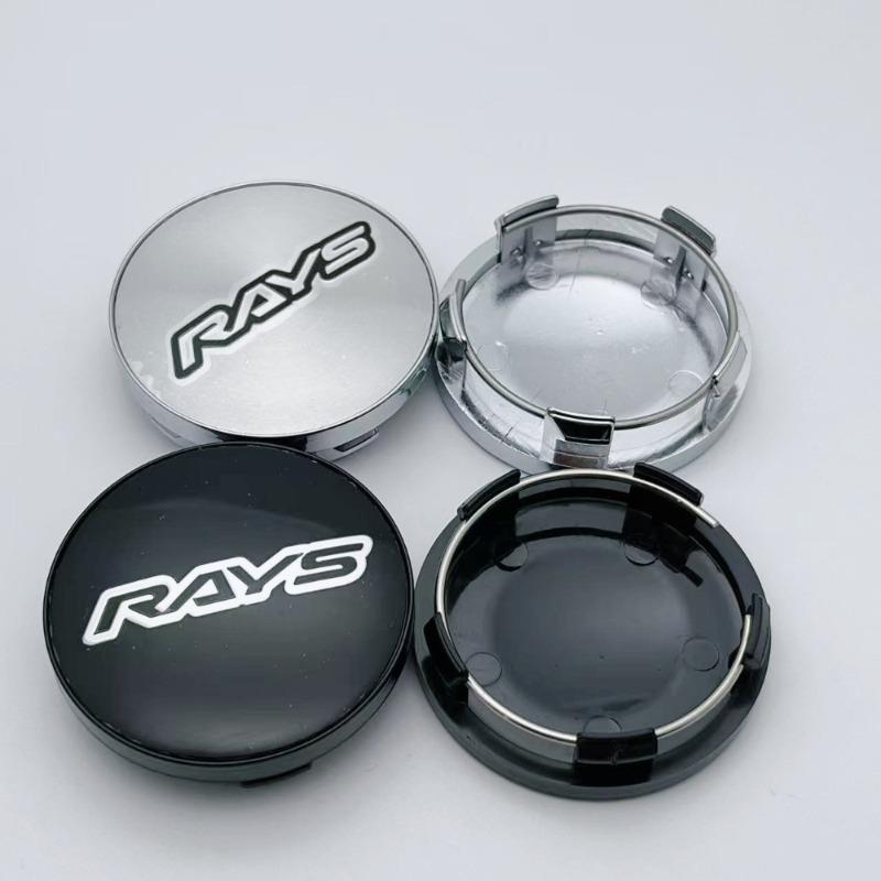 4pcs JDM Car Wheel Center Cap With 58mm RAYS Logo Emblem Badge Wheel Hubcap Rims Center Dust Cover Car Styling Accessories