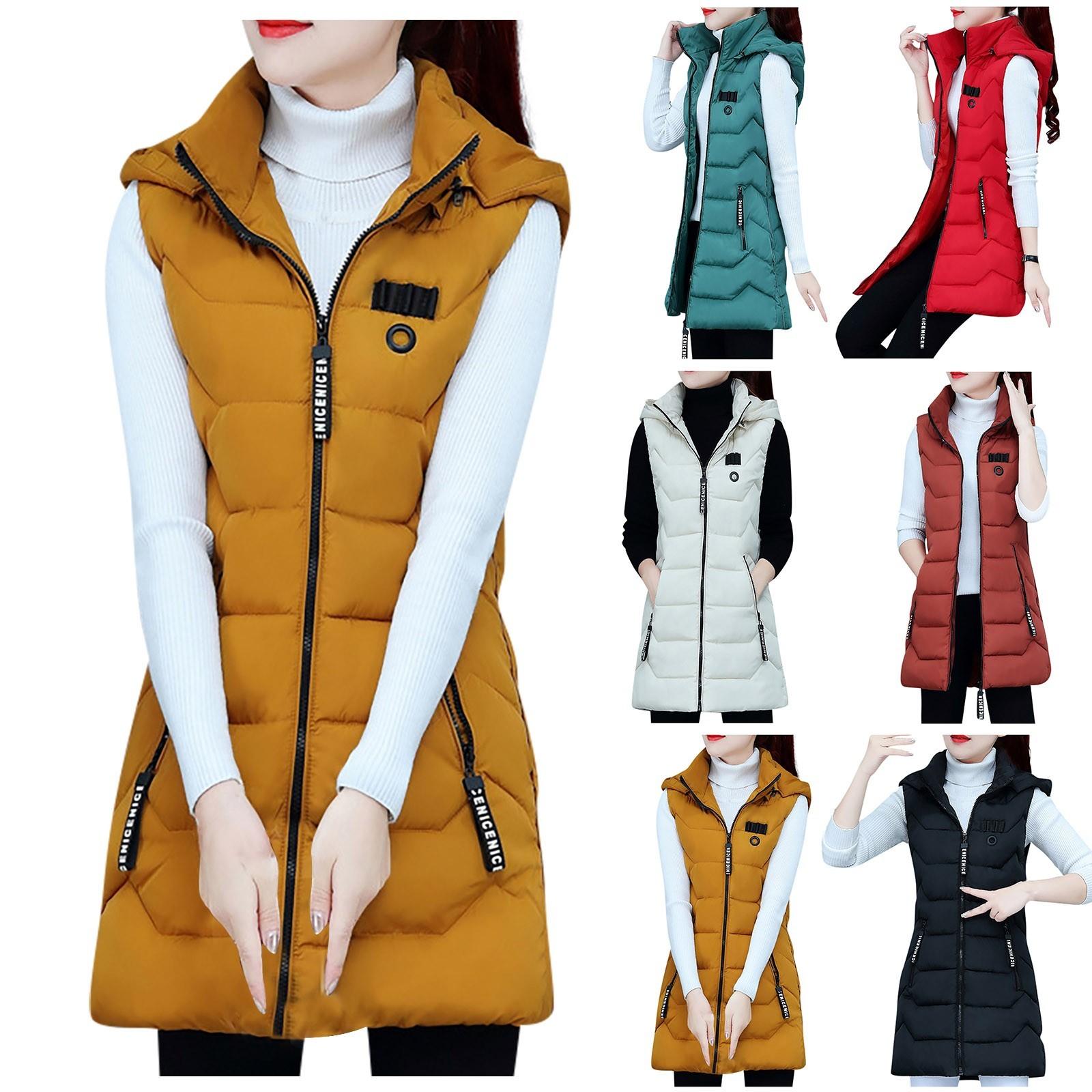 

Women s Fashion Autumn And Winter Vest And Down Padded Jacket Tops XXXL чорний