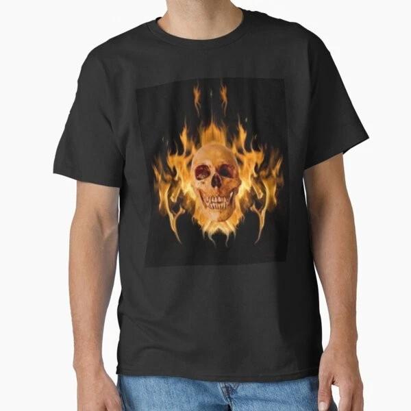 Skull Fire Classic TShirt Made In UsaAus TShirt S2xl S