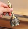 Bronze Dragon & Phoenix Bell - Embossed Metal Hand-Crank Bell for Restaurants, Bars, Dining Tables, and Classrooms