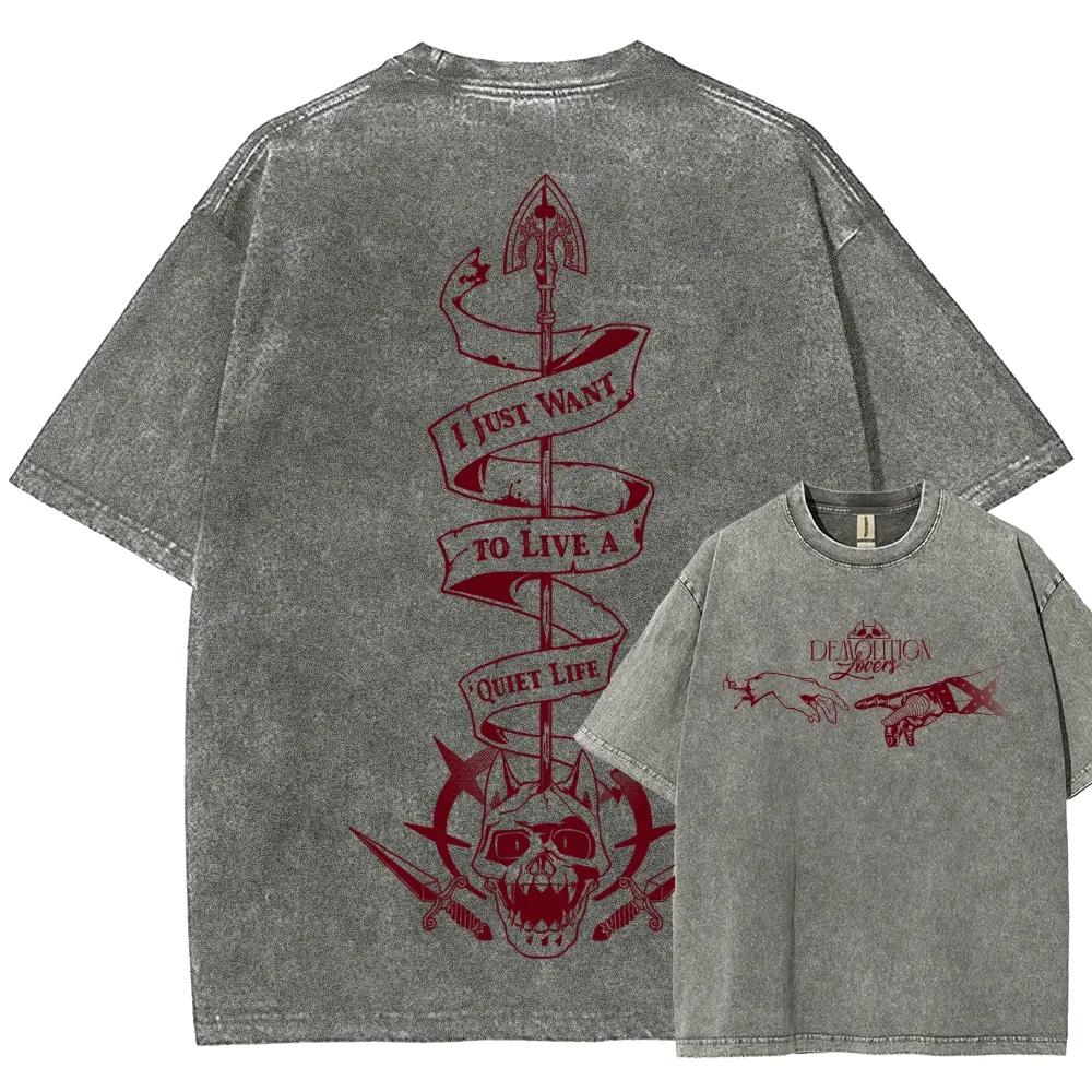 

Anime JoJo s Bizarre Adventure Kira Yoshikage Clothing Men Short Sleeve Tshirts Washed Cotton Tee Retro T-shirt Harajuku T Shirt S серый