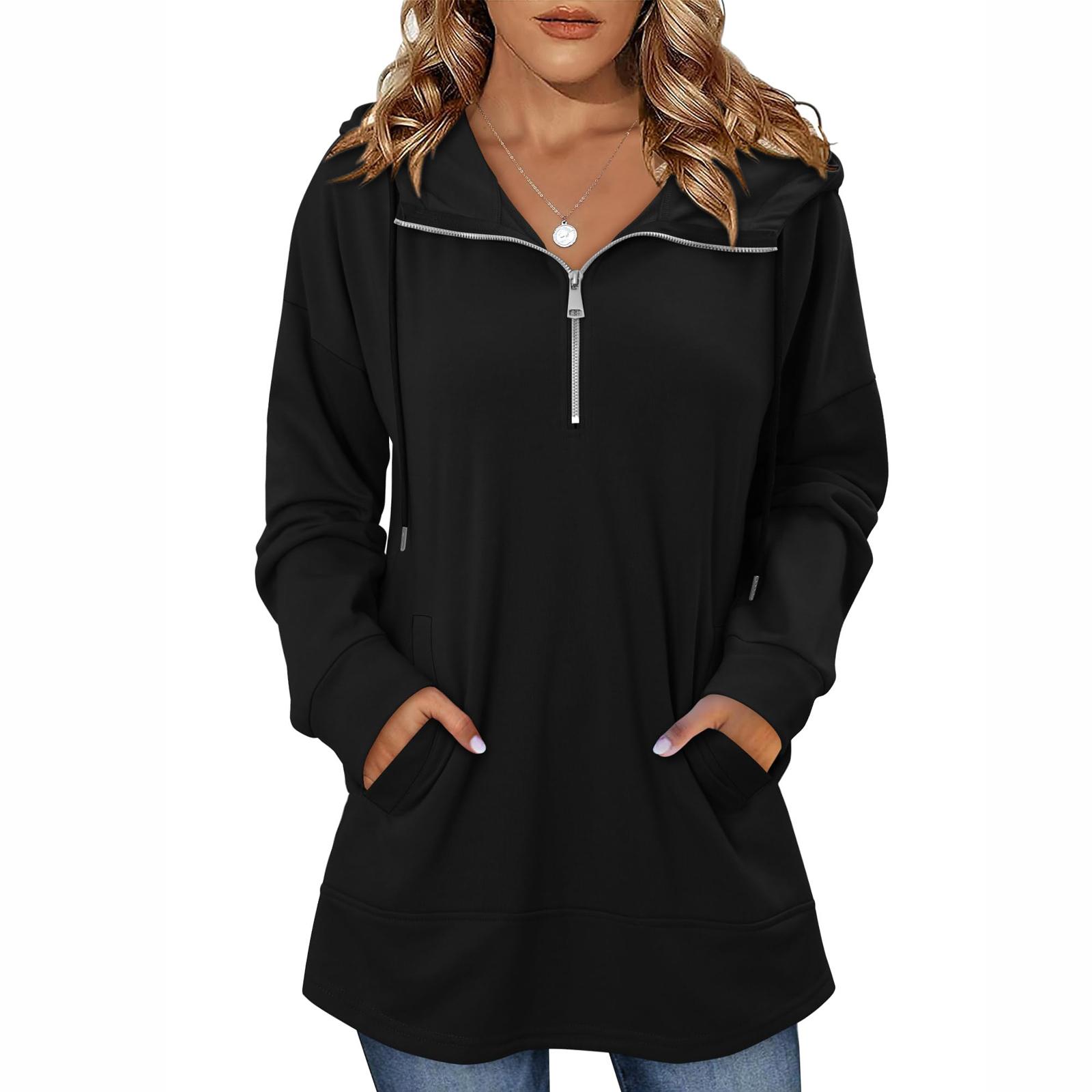 

Женские текстурированные худи с длинным рукавом, свободные однотонные свитшоты, повседневные пуловеры, осенние модные туники XL чёрный