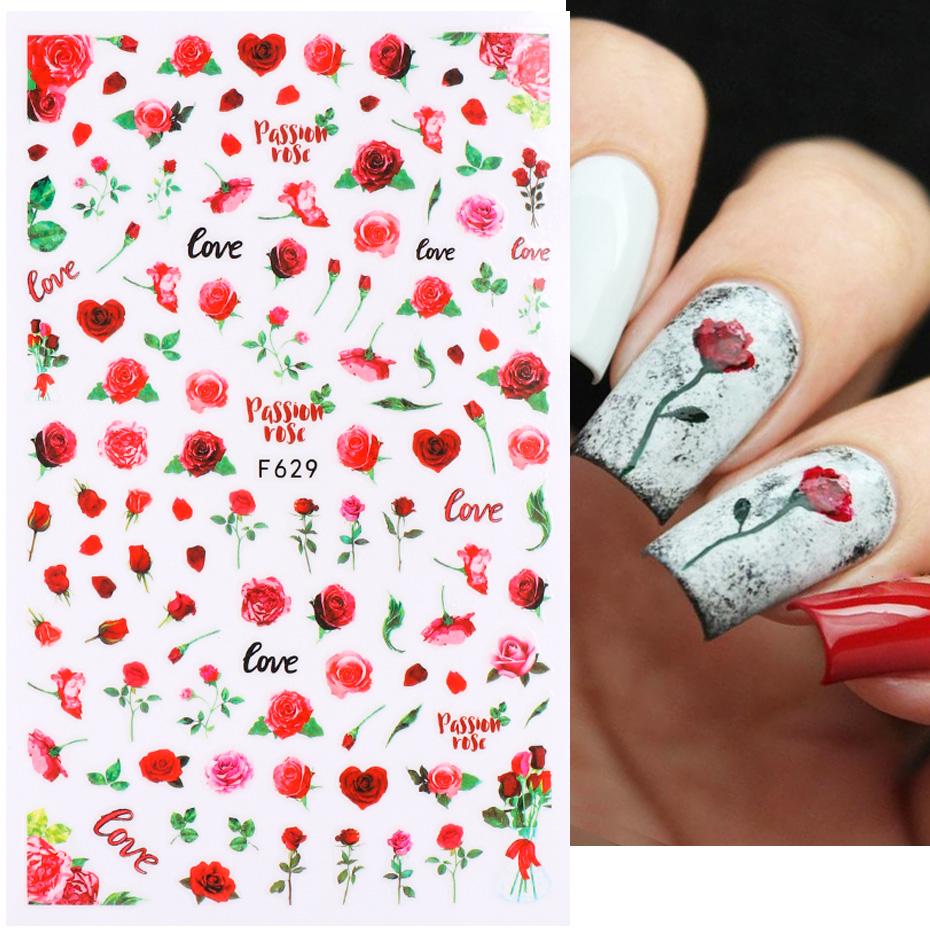1PCS Sakura Nail Stickers Dandelion Nail Art Decoration Nail Decals Tulip Self-adhesive Flowers Stickers Press On Nails Stickers