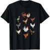 Vintage Chicken Breeds Farm Animals Day Support Farmer T-Shirt