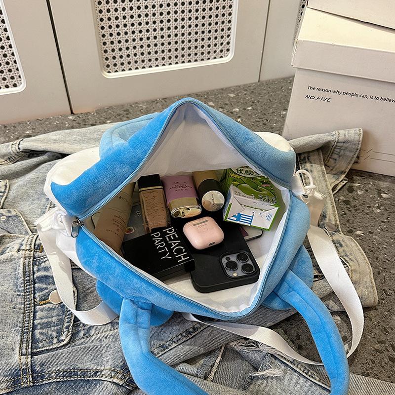 2025 New Cartoon Fashion Plush Handbag Small Fresh Versatile Ugly Cute Girl Shoulder Messenger Bag