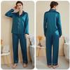 Plus Size Women's Silk Pajama Set - Long Sleeve & Pants for Spring/Summer