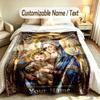 Virgin Mary Theme Custom Blanket Personalized Name & Text Customized Soft Warm Throw Blanket Home Decor