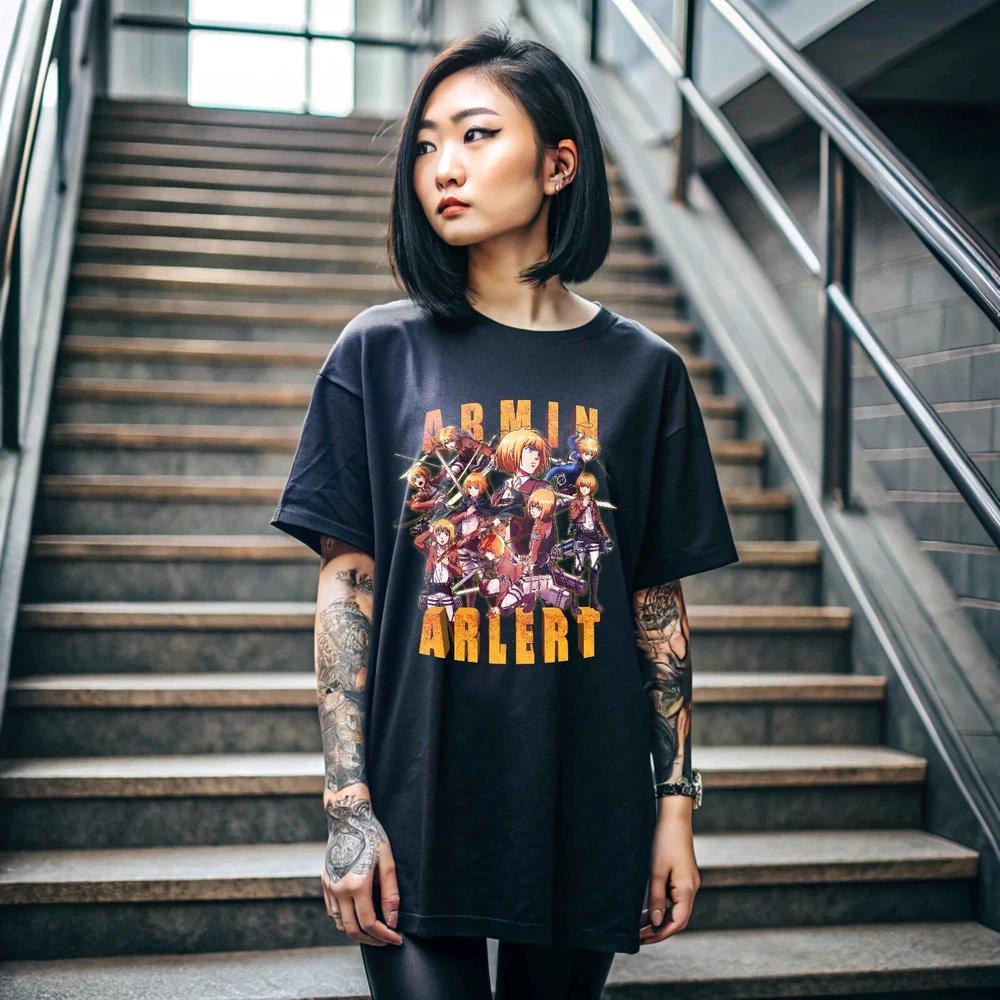 Anime Armin Arlelt Attack On Titan SNK Horror Black T Shirt S