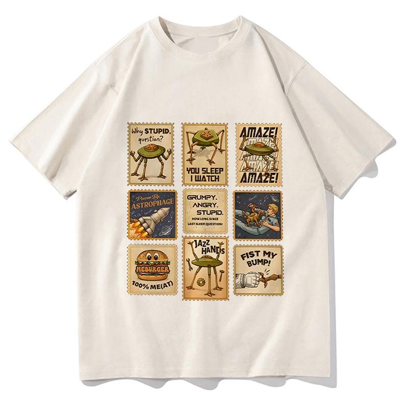 Komfort Project Hail Mary T-Shirt Briefmarken Shirt Rocky Erstaunlich Grafik T-Shirt Damen Herren Rundhals Kurzarm Baumwolle Weiche T-Shirts