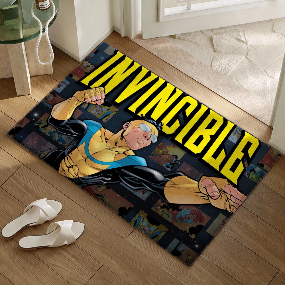 Anime I-Invincible Floor Mat Soft Flannel Non-Slip Door Mat - Thickened Rug for Living Room Home Decor 40x60cm