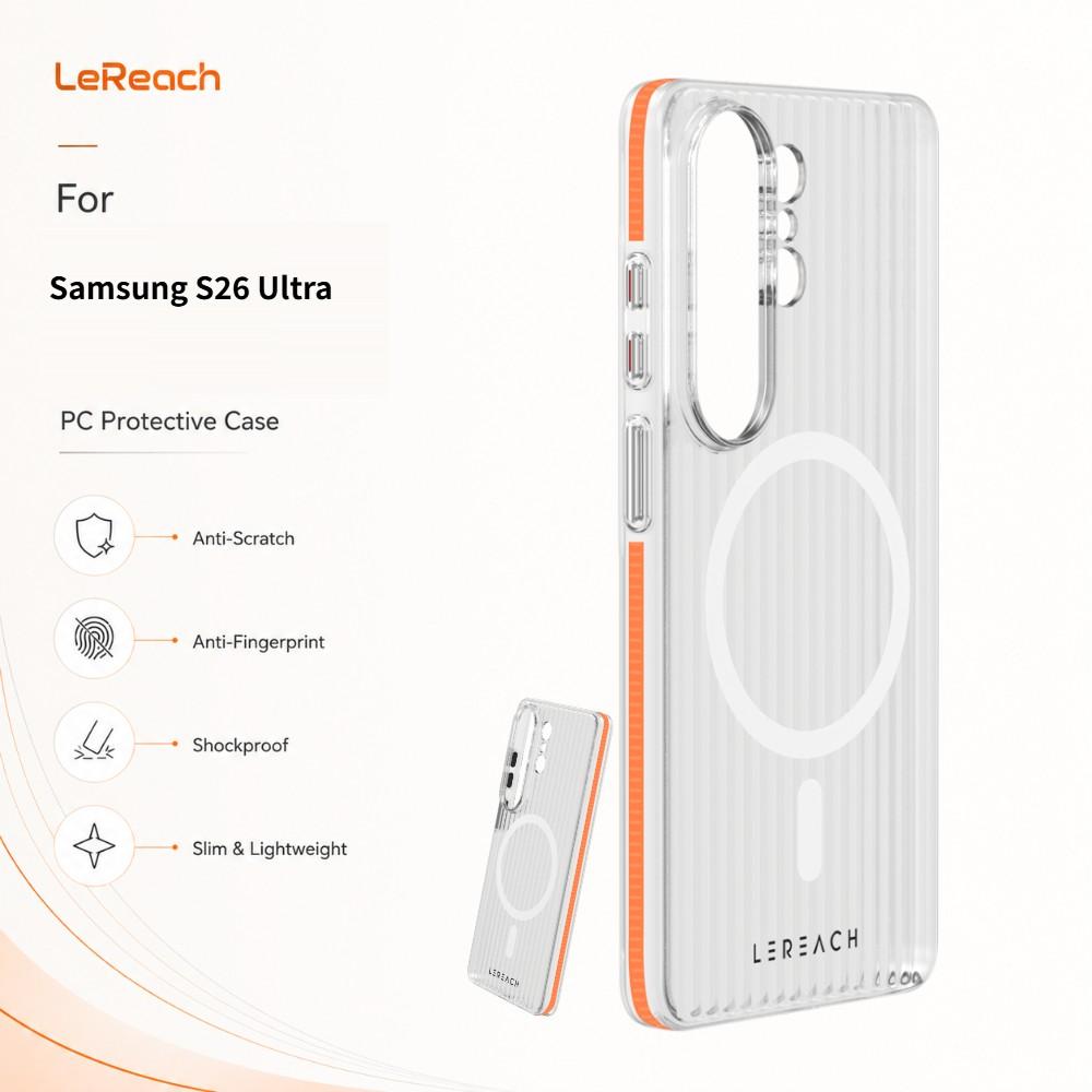 Magnetic Case For Samsung Galaxy S26 Ultra Airbag Bumper Camera Protection PC Hard Back Cover CA1002