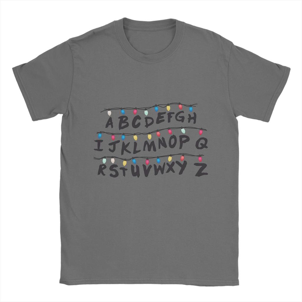 Stranger Lights Mens T Shirt Funny Tee Shirt Short Sleeve Crew Neck TShirts Pure Cotton Original Tops