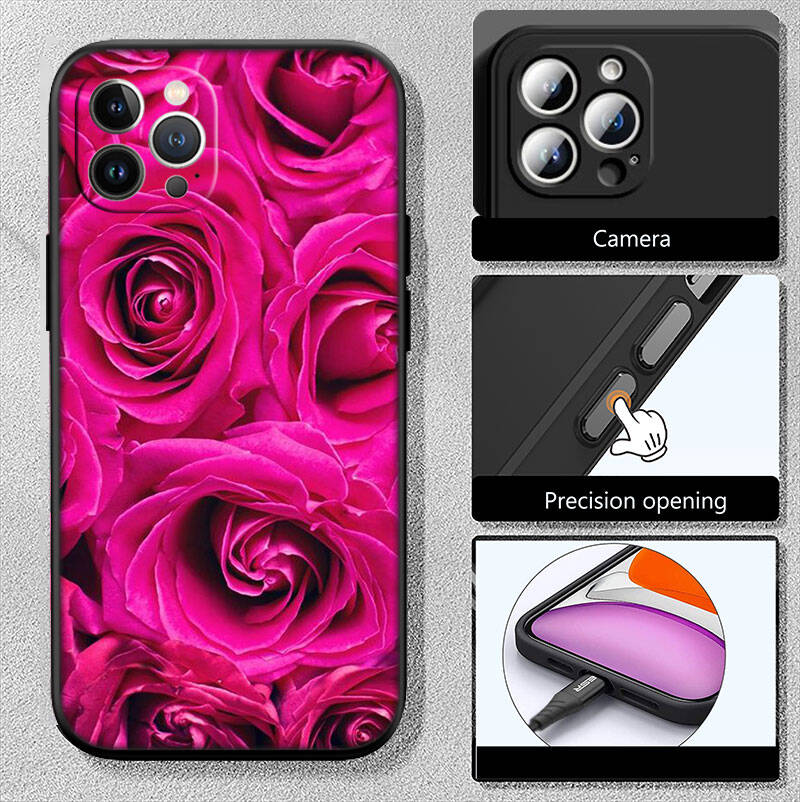 MH131 Roses Flower Phone Shell Case for iPhone 7 8 11 12 13 14 15 16 17 16E XS Pro Max XR X SE Air