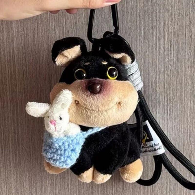 Cute Bees Dog Plush Keychain Charm Versatile Dog Bees Keychain Plush Charm Unique Accessory for Bag Embellishment