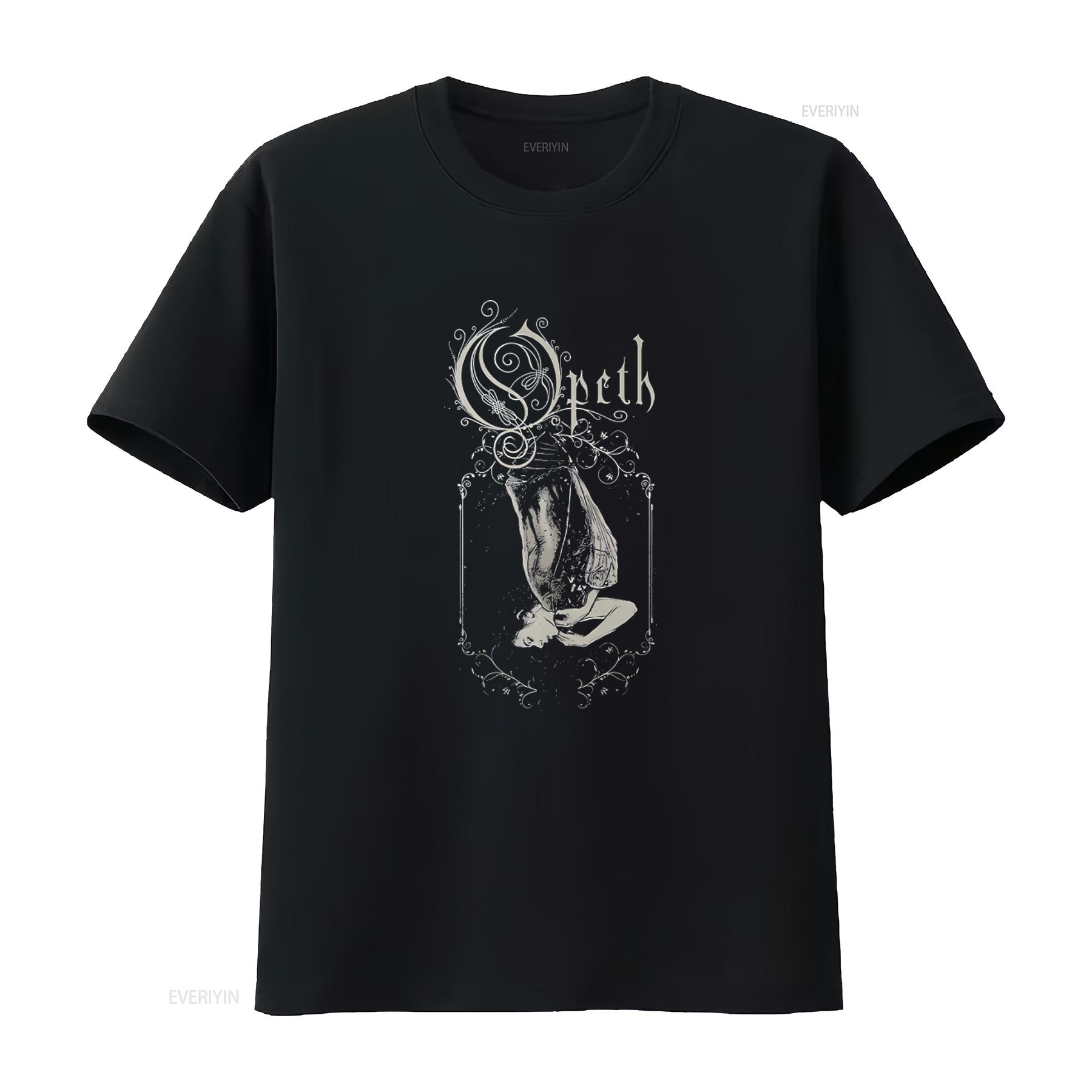 

OPETH CHRYSALIS Black T Shirt Front Back Print XX Large Gothic Band Design vintage Washed Stylish Breathable designer clothes 4XL