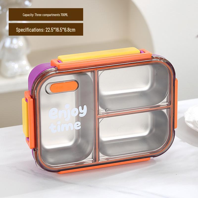 

304 Stainless Steel Insulated Lunch Box, Food Grade, Two Compartments with Soup Bowl for Students or Office Workers
