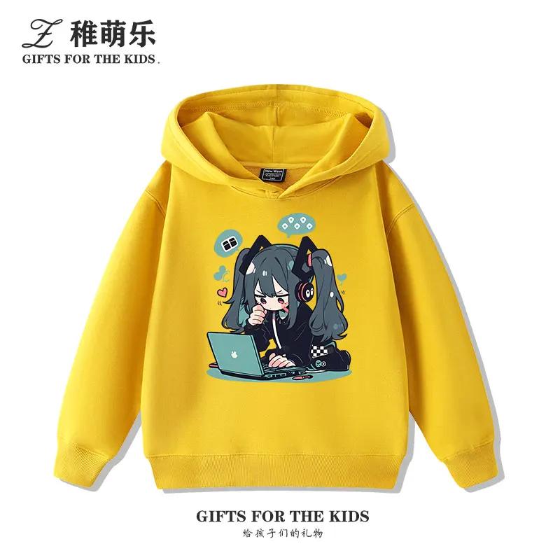 Hatsune Miku Miku Ragazzi e Ragazze 2025 Nuovi Felpe con Cappuccio Casual Multifunzionali Bellissimo Autunno/Inverno