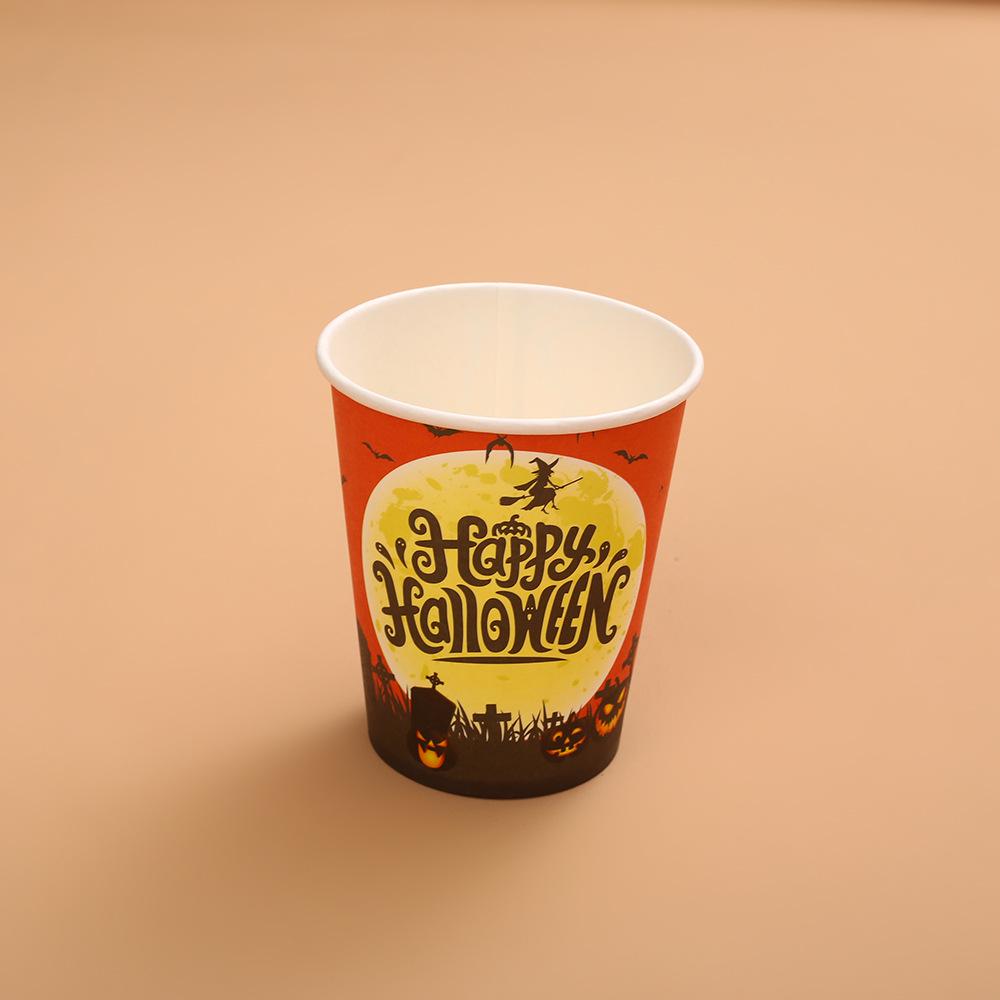 Cross-Border Halloween Party Disposable Plate Set: Pumpkin & Bat Paper Cups and Plates