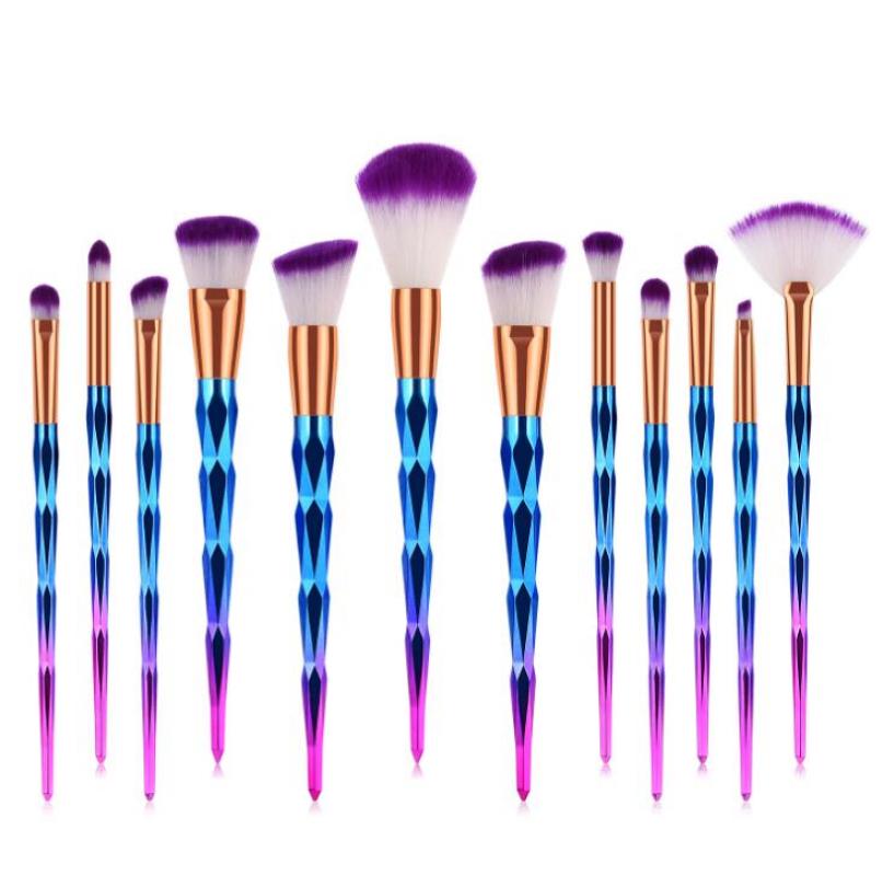 12pcs Loose Powder Foundation Blending Blush Eye Shadow Makeup Brushes Set