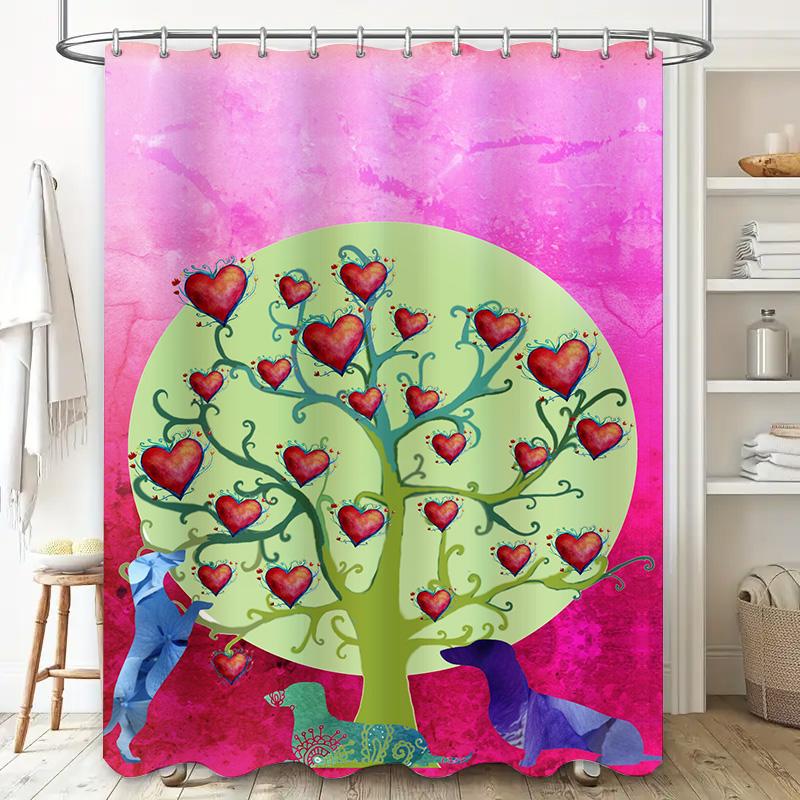 Adorable Fruit Printed Shower Curtains With Bible Verse Modern Red Apple Design For Bathroom Decorations Easy Installation (Whit