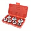 7 Pieces 3/8 Oil Filter Cap Wrench Socket Set Tool Kit 24mm to 38mm Replacement for BMW, Mercedes, VW Paper Cartridge Housing