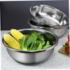 SEWOART 2-Piece Stainless Steel Wash Basin, Large Capacity, Flat Bottom, Washing Bowl for Vegetables, Rice, Fruits, Home Kitchen Accessories, Stackabl