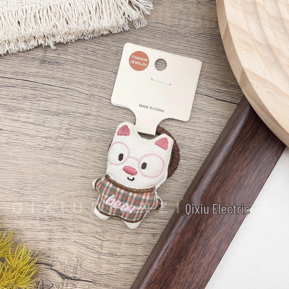 

Детская резинка для волос в клетку с мультяшным щенком и кроликом - Милая хлопковая кукла, резинка для волос, корейский стиль