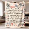 2026 Latest Flannel Blanket 1pc Flannel Blanket, Birthday Gift for Wife and Grandma, Daughter and Son Gift for Women, Letter To Mom, Soft Warm Comfort