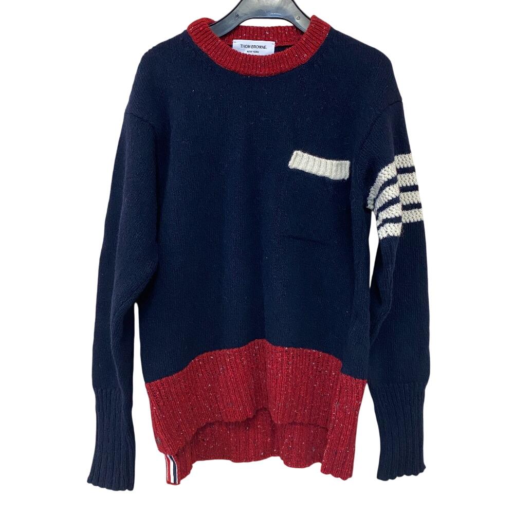 THOM BROWNE knit wool sweater Navy wool Women Used
