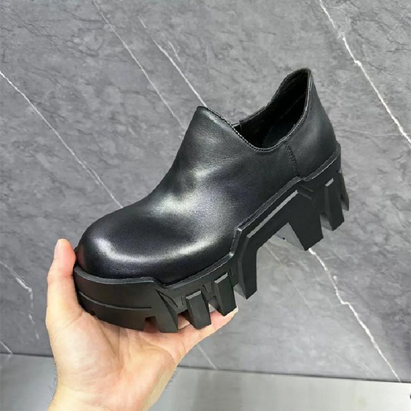 Fashion New Design Casual Shoes Leather Derby Shoes Thick Sole Heightening Women Shoes Business Office Designer Shoes