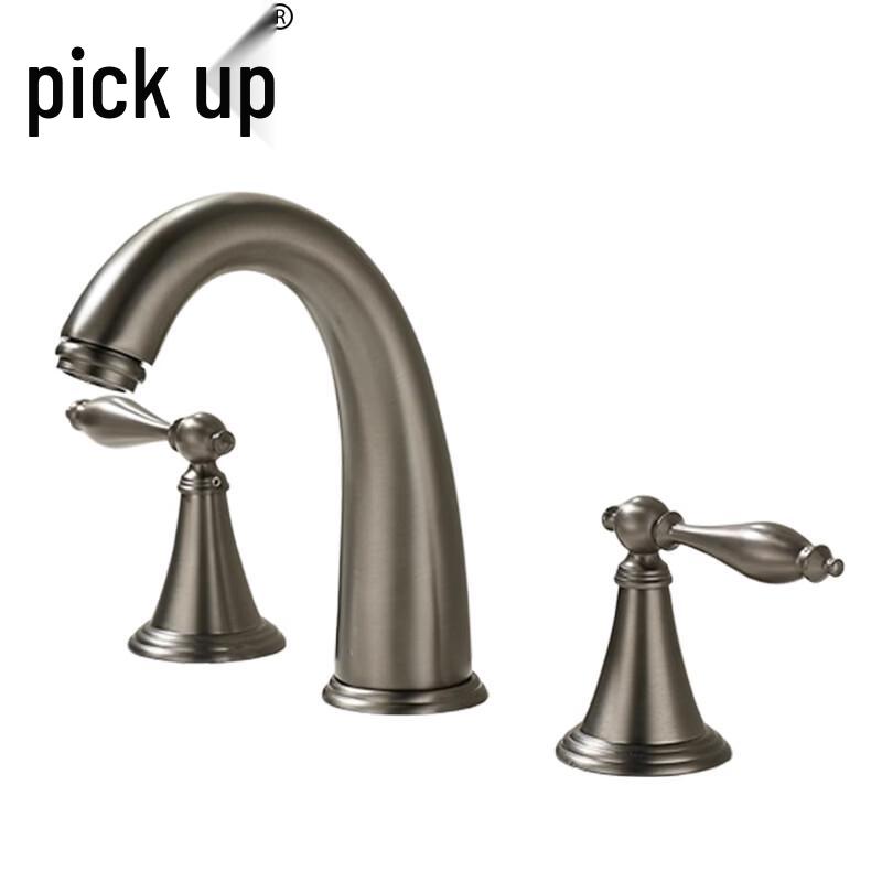 Gunmetal Grey Brass Single-Handle Basin Faucet
