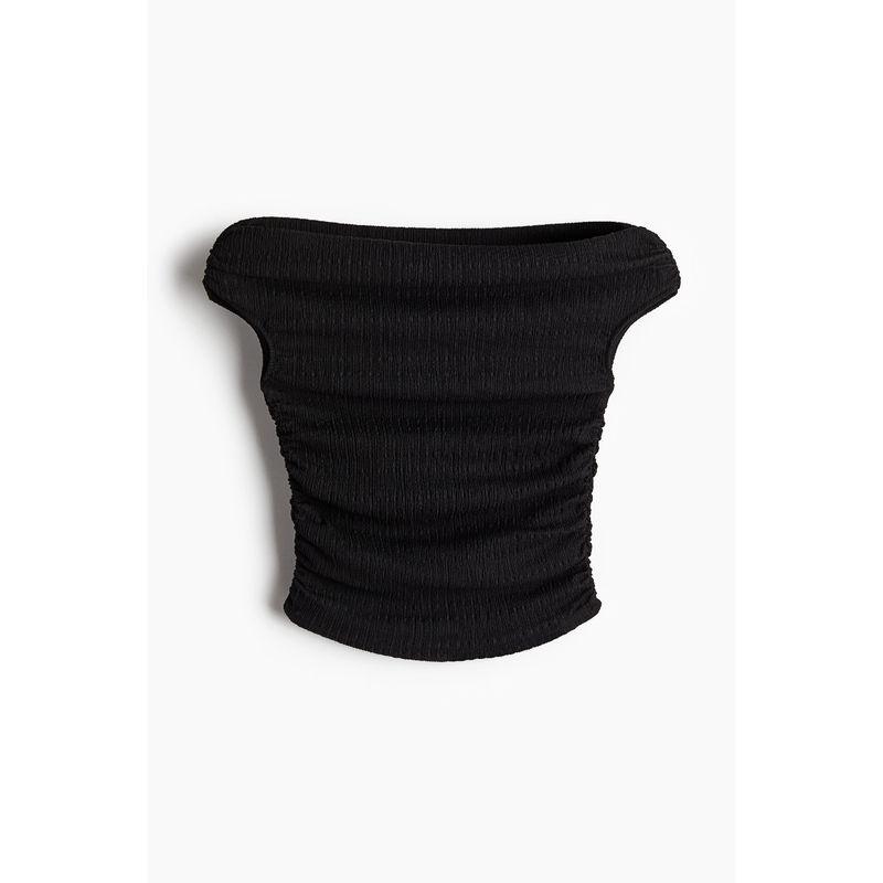 

HM Women s t-shirt Summer Fashion Comfortable Casual Wrinkle Feeling Slim fit off-the-Shoulder Sleeveless Top 1243750