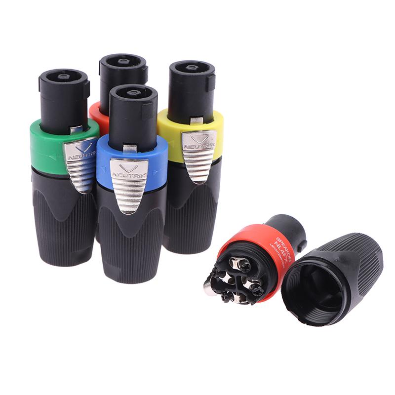 1Pcs 4-Pole 4Pin Nl4Fc Speaker Connector Ohm Plug Speaker Audio Cable Adapter Twist Lock 4 Pin Speakon Female Jack Accessories