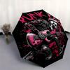 1pc Punk Rock Skeleton with Punk Rock Logo - Automatic Opening Umbrella, Portable Folding Design, 8-Bone Iron Frame Outdoor Umbrella, Festival Gi