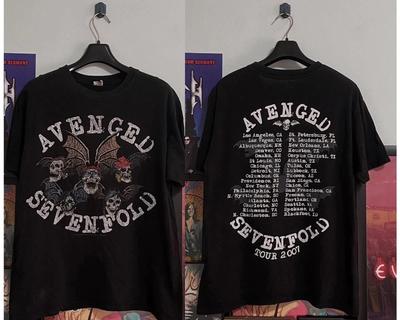 Maglietta Tour USA Avenged Sevenfold A7X VTG 2007 S-5XL Riproduzione