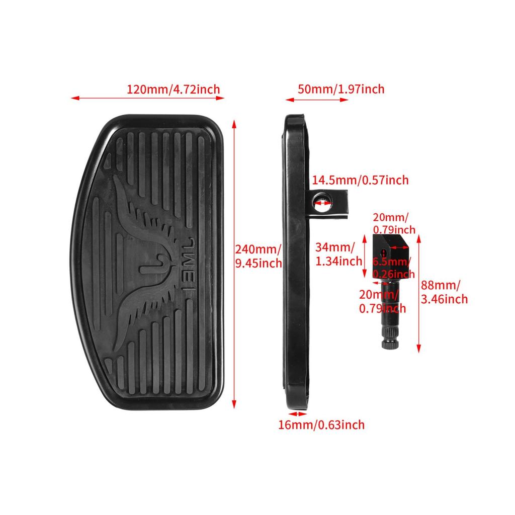 Wide Adjustable Front Motorcycle Footboard Aluminum with