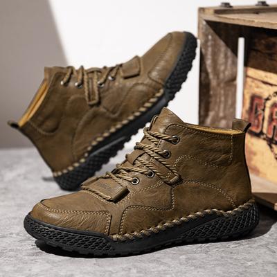 Fashion Men's Leather Shoes Ankle Boots Hot Sale Men Sneakers Outdoor Light Lace-Up Casual Shoes All-match Loafers Winter Walking Boots