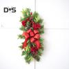 Christmas Stair Swag Teardrop Trim Christmas Staircase Swag Wreath with Bow Artificial Pine Branch Swag for Holiday Home Decoration