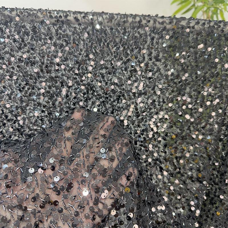 Exquisite Sequins Fabric with Shiny Sequins Embroidered for DIY Sewing Weding Party Dress Decoration Handmade DIY Designerfabric