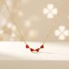 Fashion Jewelry 18K Gold Plated Clover Necklace  Valentine's Day Gift  Stainless Steel Heart Necklace for Girls