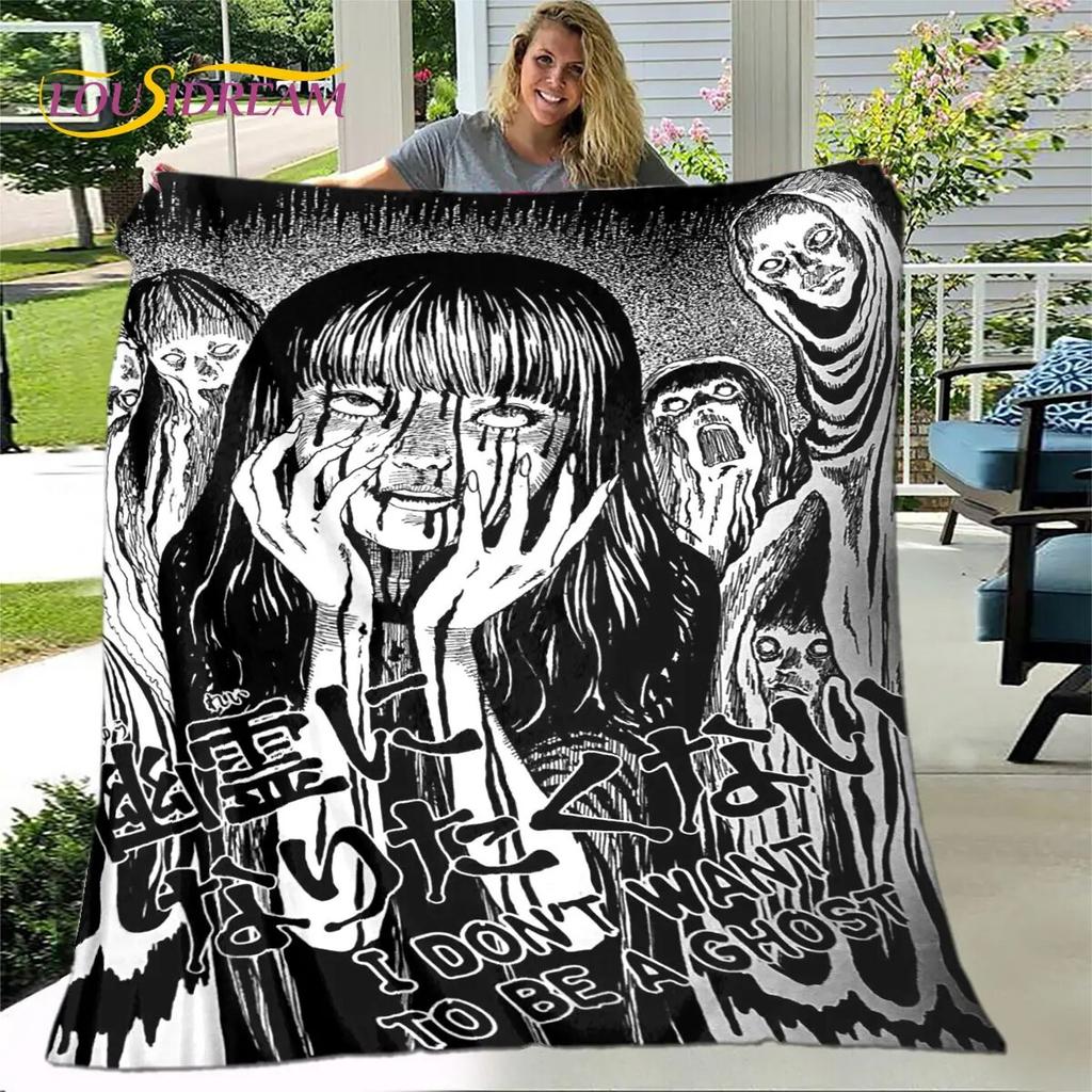 Junji Ito Tomie Kawakami Ghost Soft Plush Blanket,Flannel Blanket Throw Blanket for Living Room Bedroom Bed Sofa Picnic Cover