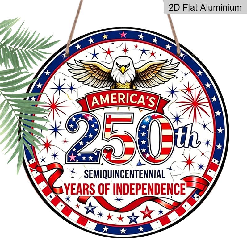 2D Flat Aluminum Wall Hanging with A U.S. Independence Day Theme. Available in Various Sizes. Suitable for Living Rooms, Cafes, Front Doors, Porches