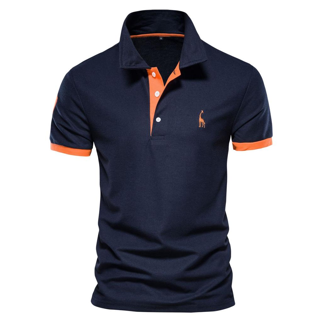 Deer Embroidered Polo Shirt Short Sleeve Judy Mesh Lapel Men's T-Shirt Plenty