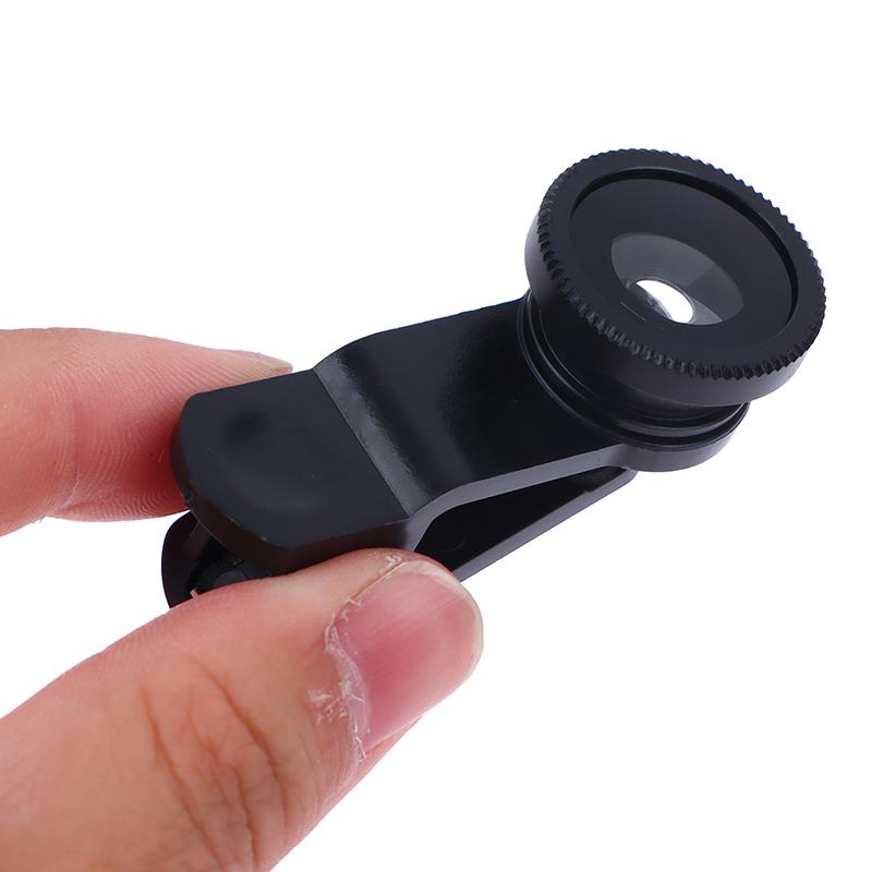 0.65X Geniş Açı Zoom 180 Derece Balık Gözü Makro Lensler Klipsli Lensli Kamera Kitleri Telefonda 3'ü 1 Arada Balık Gözü Telefon Lensi