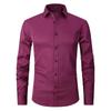Men's Slim Fit Black Long-Sleeve Business Shirt