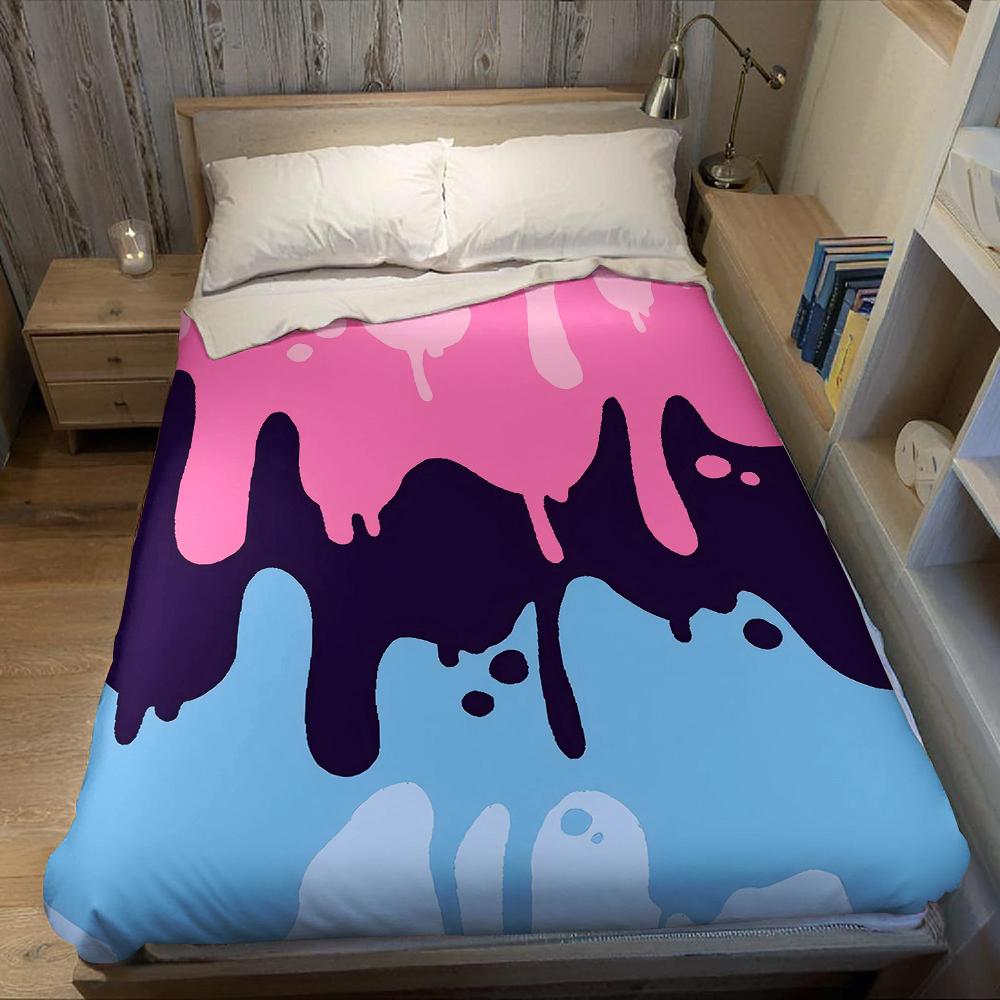 Pink Drip Gradient Flannel Blanket Warm Soft Halloween Christmas Couch Warm Cozy Decorative Decor Gift for All Season