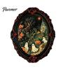 Decorative Metal Cabinet Stickers Halloween Wooden Refrigerator Magnets, Vintage Gothic Oval Frame Fridge Magnets with Witch Niche Holiday Souvenir