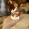 Christmas Luminous Resin House with Santa Claus Ornament