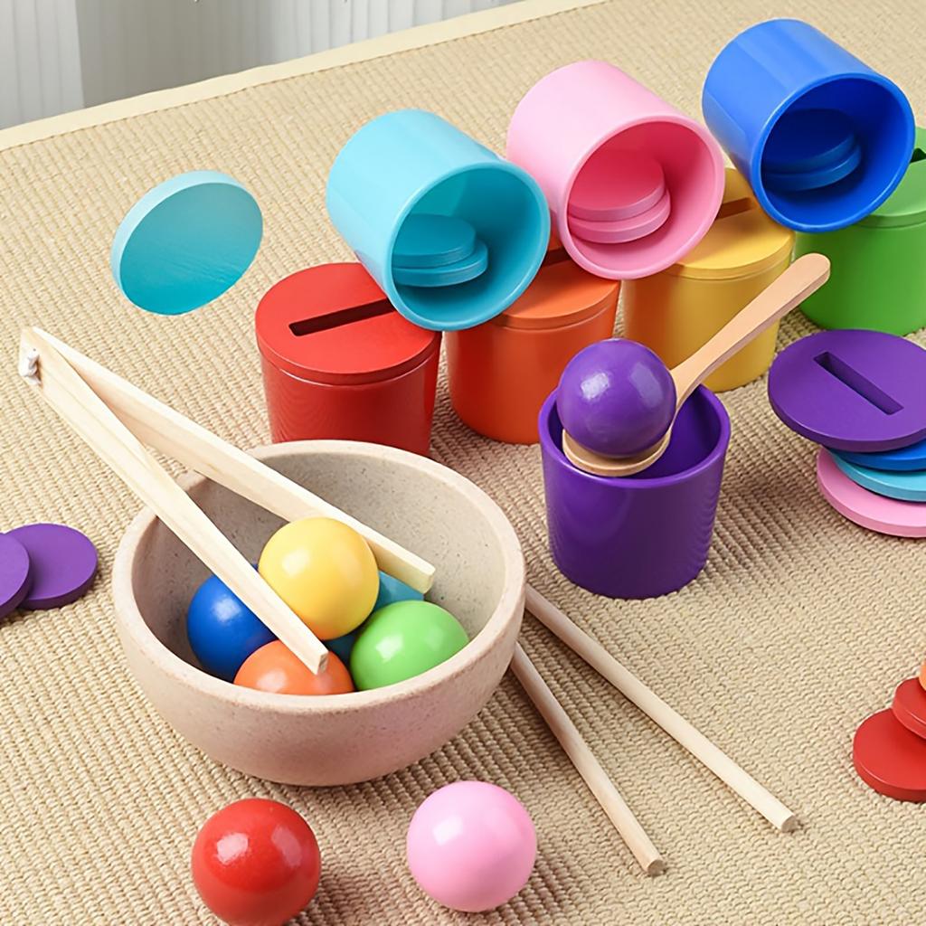 8 Color Classification Matchirng Cup Desktop Game For Color And Shape , A Versatile Puzzle Toy