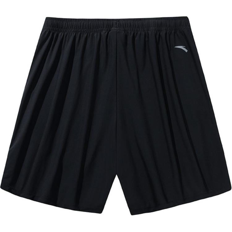 Anta Basketball Series Solid Color Logo Mid-Waist Comfortable Breathable Loose Five-Point Casual Shorts Men shorts Black 152431336-1